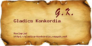 Gladics Konkordia névjegykártya